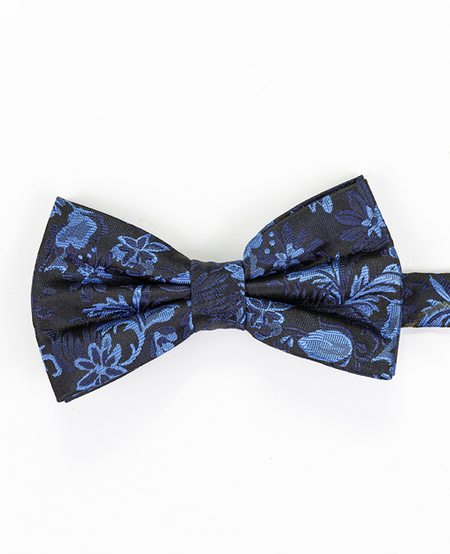 FN-058 Navy blue color paisley design Micro Fibre Bow Tie ,hankie and necktie set
