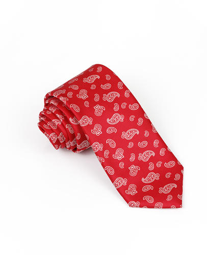FN-012 red background custon men' s fashion Woven Silk Tie