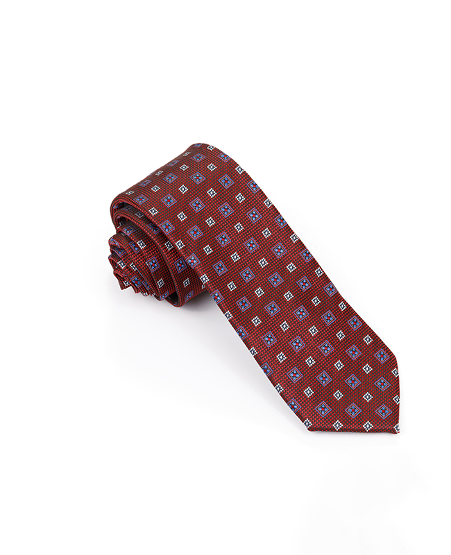 FN-025 New design wine colour white dot men' s fashion Woven Silk Tie