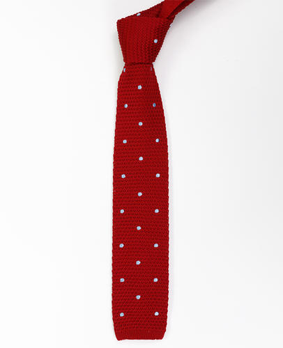 FN-108 High quality fashion solid red olour hand made silk knit necktie and bow tie set