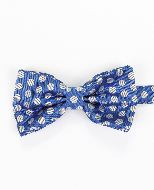 FN-054 Blue color small dot design Micro Fibre Bow Tie ,hankie and necktie set