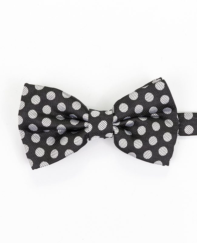 FN-055 Black color small dot design Micro Fibre Bow Tie ,hankie and necktie set