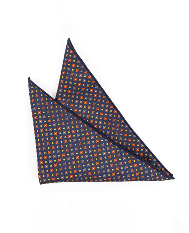 FN-087 Hot selling fashion pink colour small flower design woven silk fabric Pocket Square