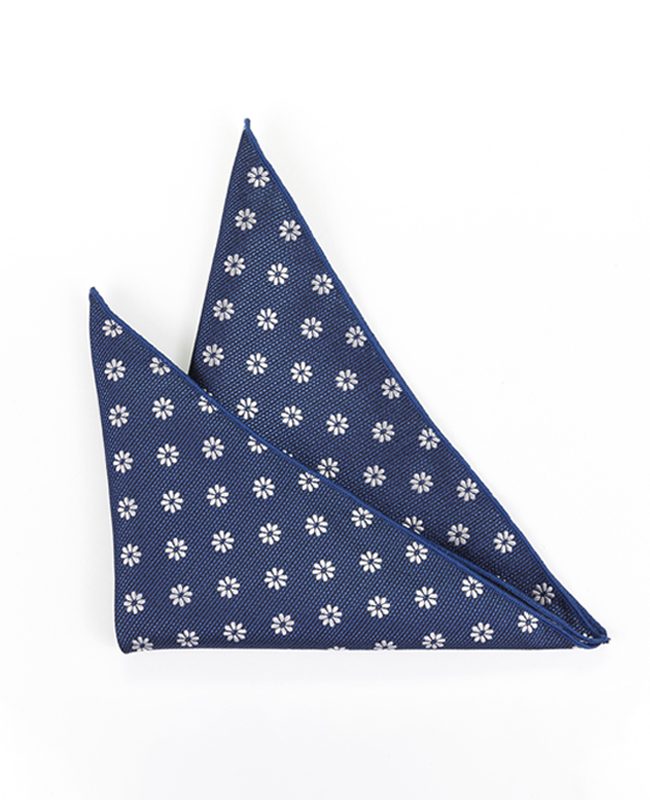 FN-089 Custom fashion purple colour small flower design woven silk fabric Pocket Square