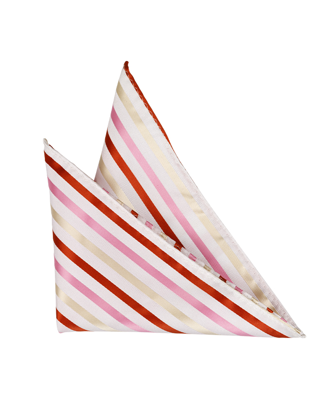 FN-091 Hot selling custom fashion white stripe design woven silk fabric Pocket Square