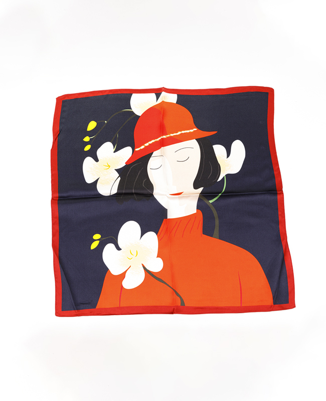 FN-078 fashion ladies customsantin silk fabric printing ladies scarves