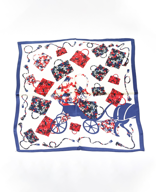 FN-079 90x90cm flower design 14mm satin silk fabric screen printing ladies scarves